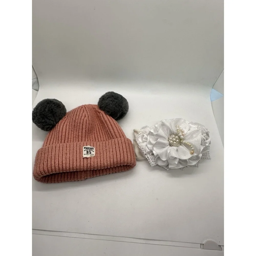 Beautiful Christening Headband And Hat. Excellent‎ Condition For Infant Or Baby